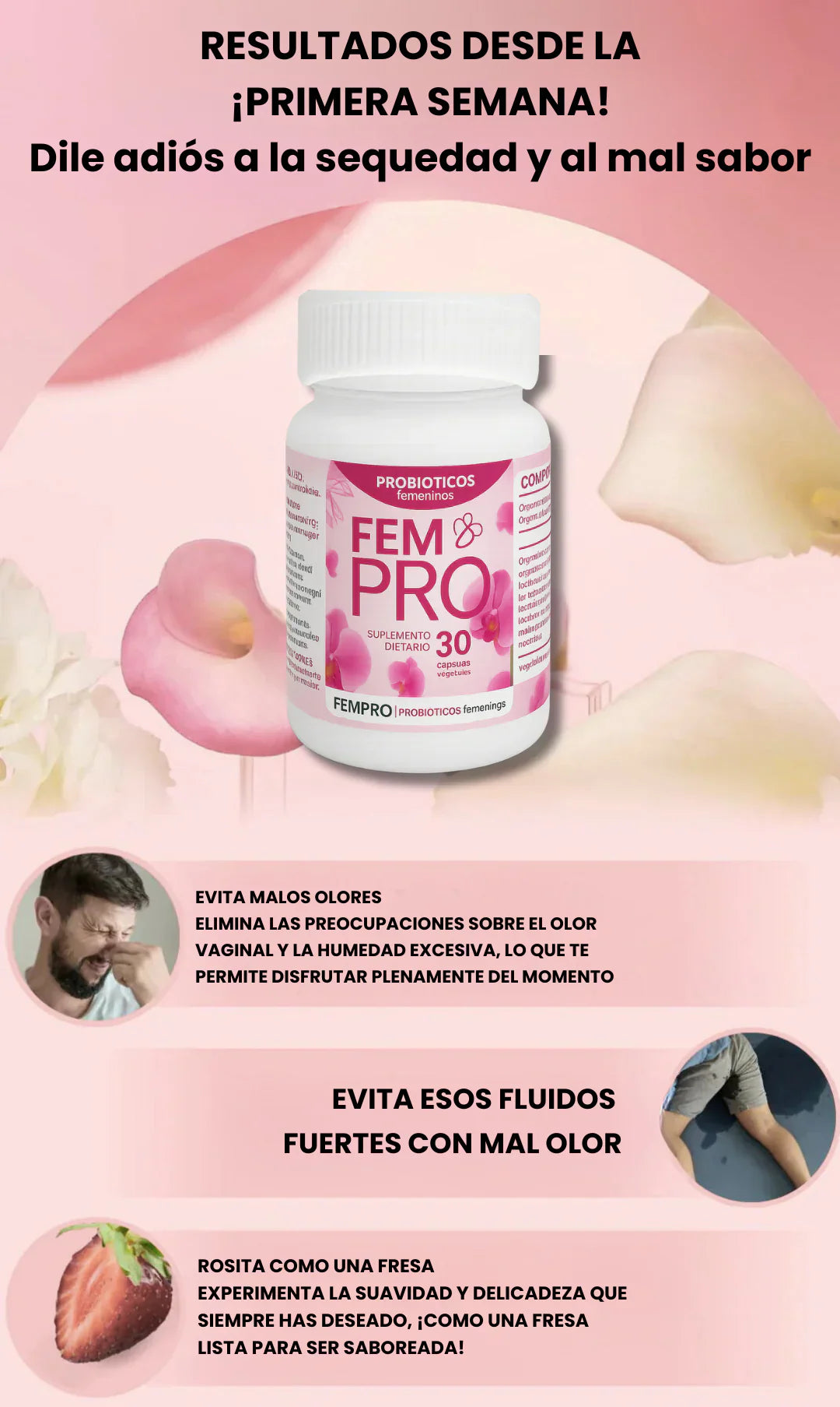 🌸FEMPRO™  Probioticos Femeninos - Equilibra tu cuerpo naturalmente