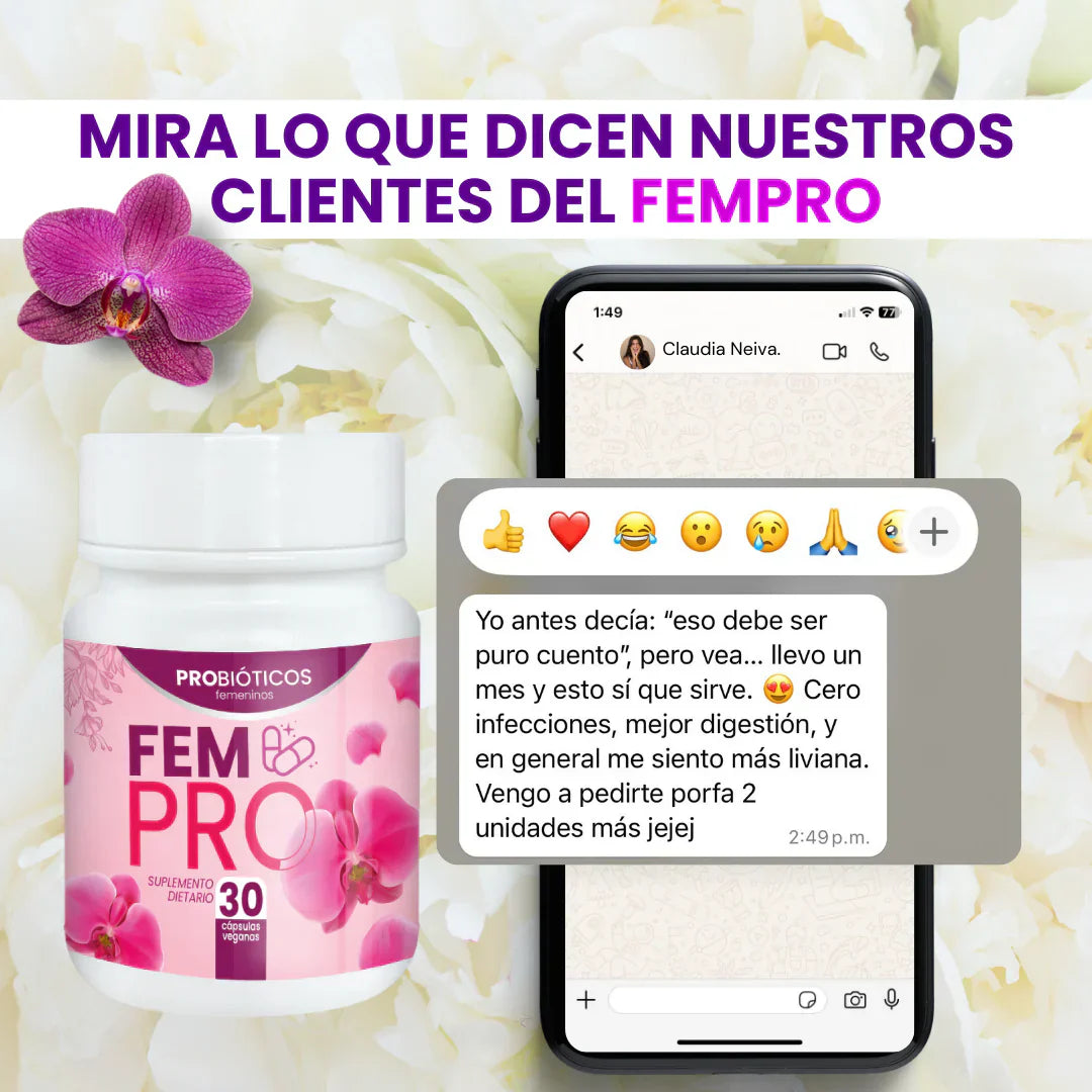 🌸FEMPRO™  Probioticos Femeninos - Equilibra tu cuerpo naturalmente